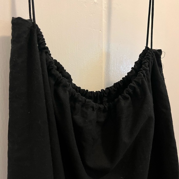 L.A.M.B. Black Fabric Drawstring Bag, Approx 24”h x 25”w - Picture 3 of 4